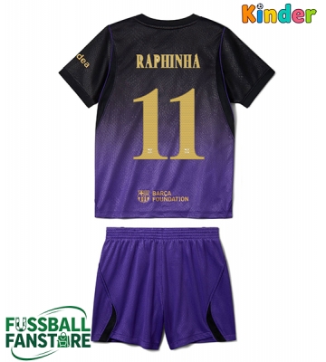 Barcelona Raphinha Belloli #11 Replik Auswärtstrikot Kinder 2026-27 Kurzarm (+ Kurze Hosen)